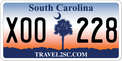 SC license plate XOO228