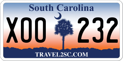 SC license plate XOO232
