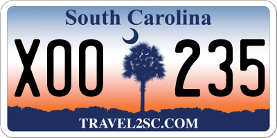 SC license plate XOO235