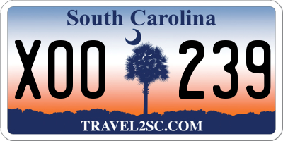SC license plate XOO239