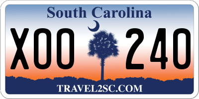 SC license plate XOO240