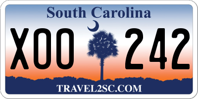 SC license plate XOO242