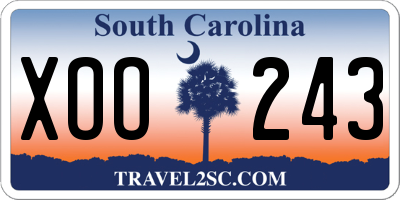 SC license plate XOO243