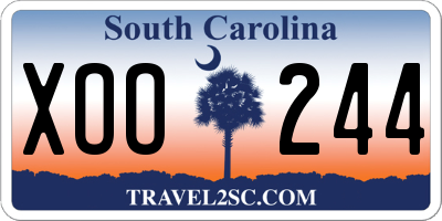 SC license plate XOO244