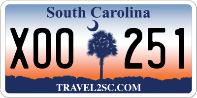 SC license plate XOO251