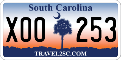 SC license plate XOO253