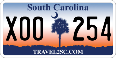 SC license plate XOO254