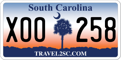 SC license plate XOO258