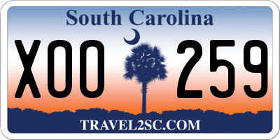 SC license plate XOO259