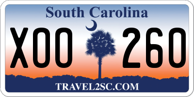 SC license plate XOO260