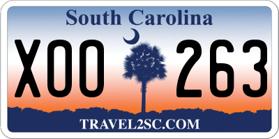 SC license plate XOO263