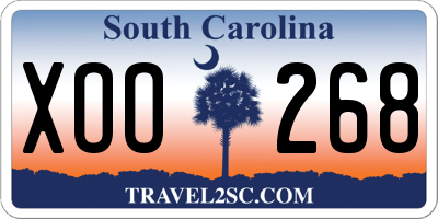 SC license plate XOO268