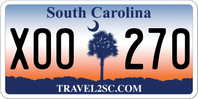 SC license plate XOO270