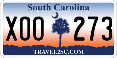 SC license plate XOO273