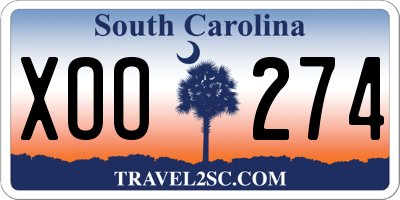 SC license plate XOO274