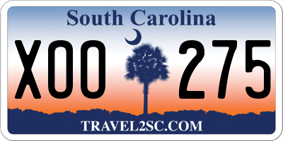 SC license plate XOO275