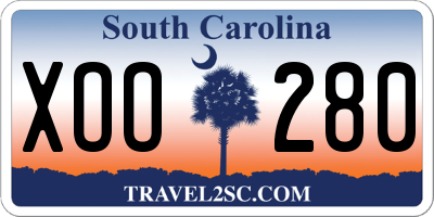 SC license plate XOO280