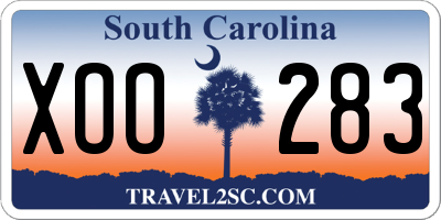 SC license plate XOO283
