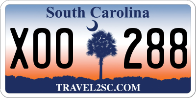 SC license plate XOO288