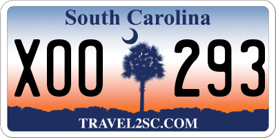 SC license plate XOO293