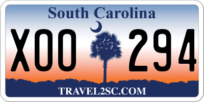 SC license plate XOO294