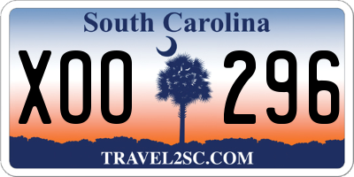 SC license plate XOO296