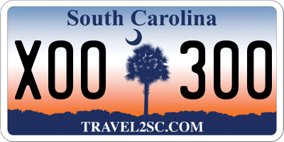 SC license plate XOO300