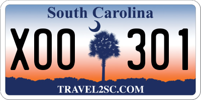 SC license plate XOO301
