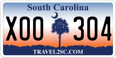 SC license plate XOO304