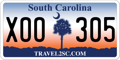 SC license plate XOO305
