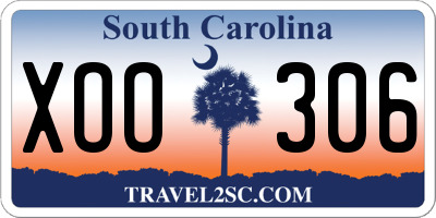 SC license plate XOO306