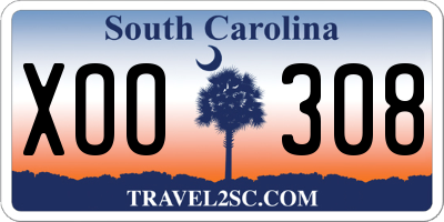 SC license plate XOO308