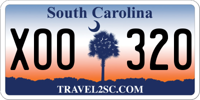 SC license plate XOO320