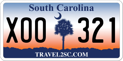 SC license plate XOO321