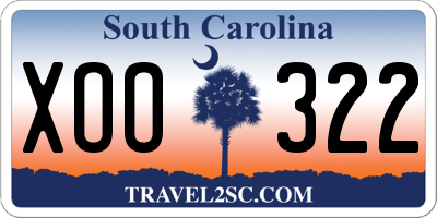 SC license plate XOO322