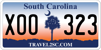 SC license plate XOO323