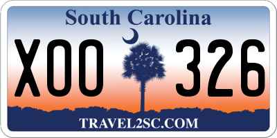 SC license plate XOO326