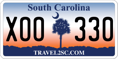 SC license plate XOO330