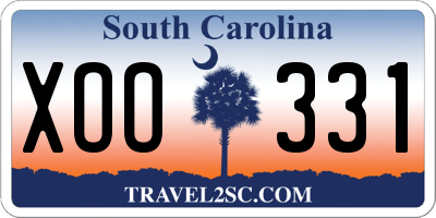 SC license plate XOO331