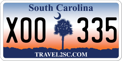SC license plate XOO335