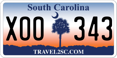 SC license plate XOO343
