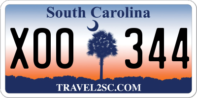 SC license plate XOO344