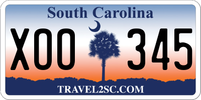 SC license plate XOO345