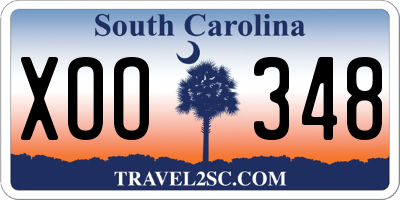 SC license plate XOO348
