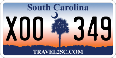 SC license plate XOO349