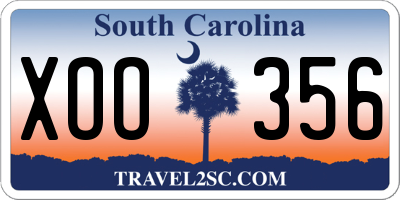 SC license plate XOO356