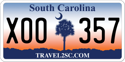 SC license plate XOO357