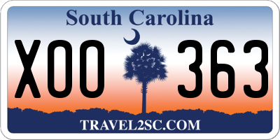 SC license plate XOO363
