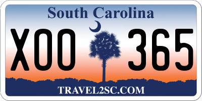 SC license plate XOO365