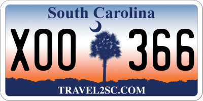 SC license plate XOO366